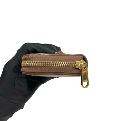 Used GUCCI GG supreme canvas Leather Gucci Horsebit 1955 ZIp around Wallet Coin Purse Brown
