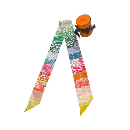 HERMES Silk Rayures d'Ete Twilly Multicolor