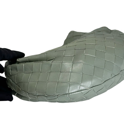 Used BOTTEGA VENETA Lambskin Mini Jodie Handbag Green GHW