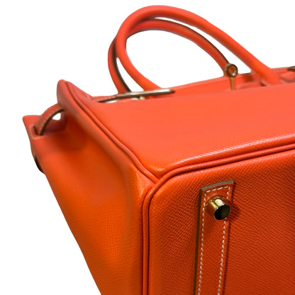 Used HERMES Epsom Birkin Handbag Orange