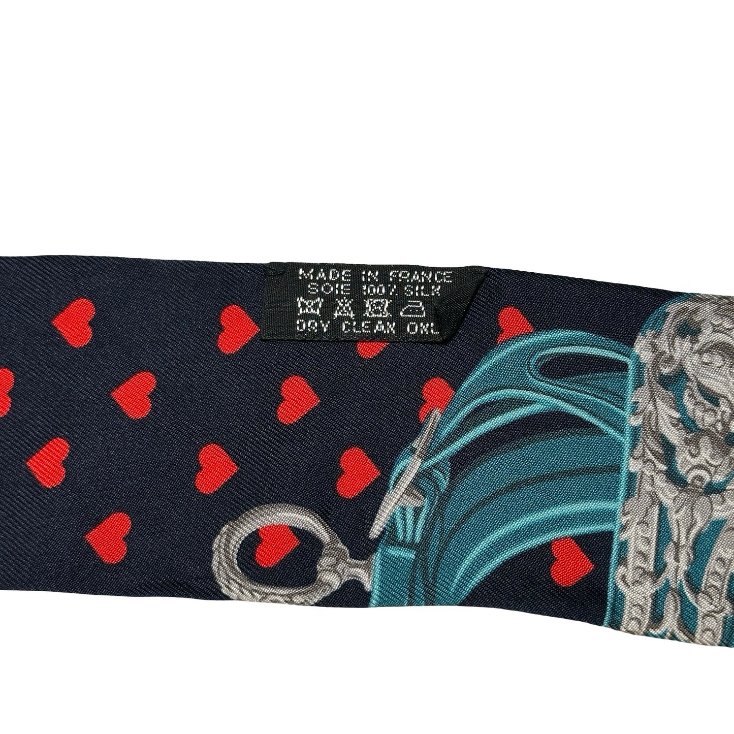Used HERMES Silk Brides de Gala Twilly Navy Red Teal