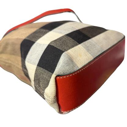 Used BURBERRY Tote Bag Beige Red