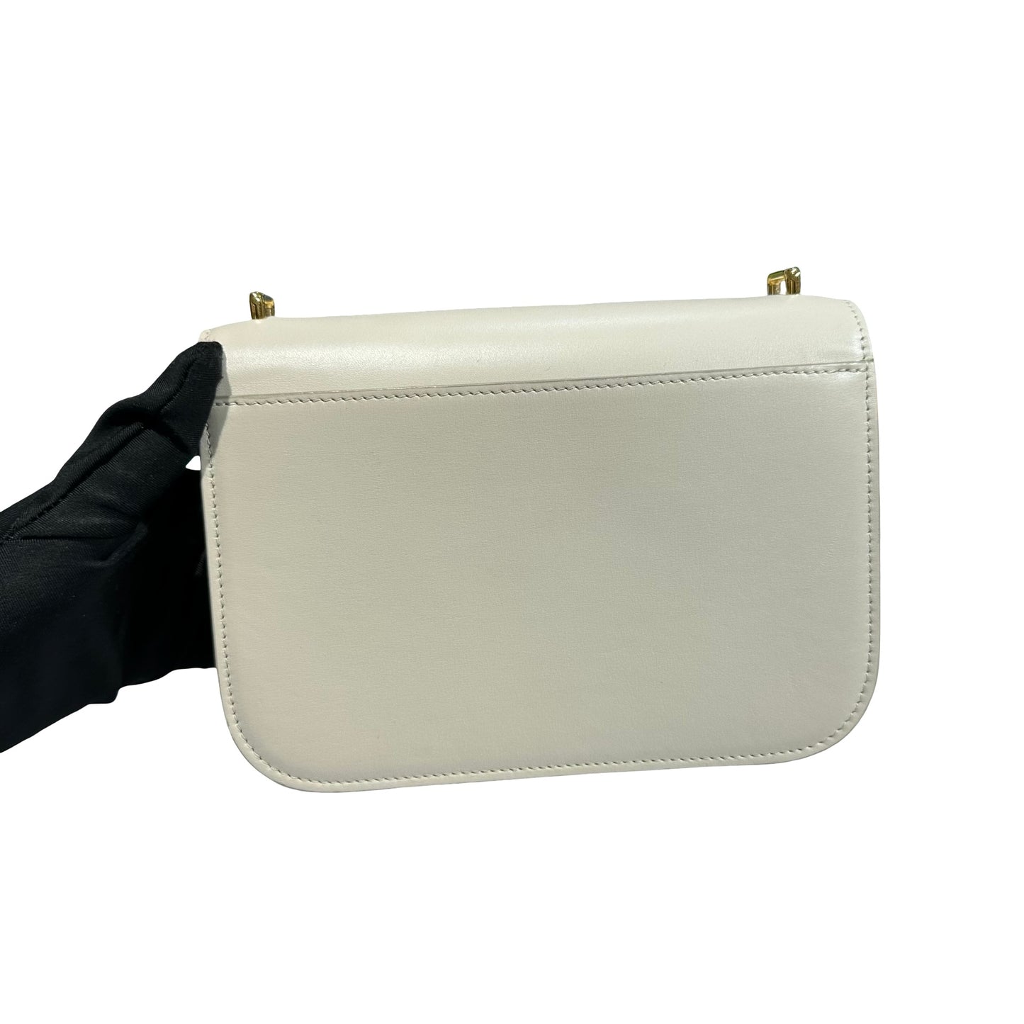 Used LOEWE Calfskin Leather Cross Body Bag White GHW