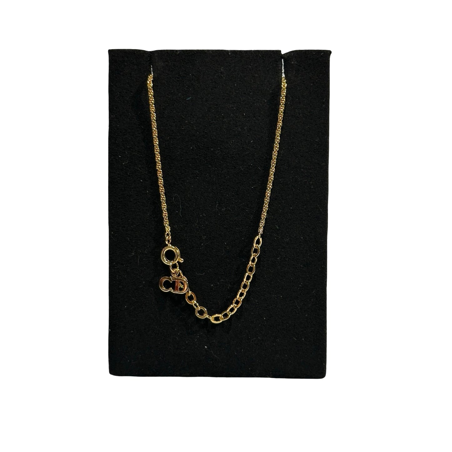Used DIOR CD Necklace Necklace Gold