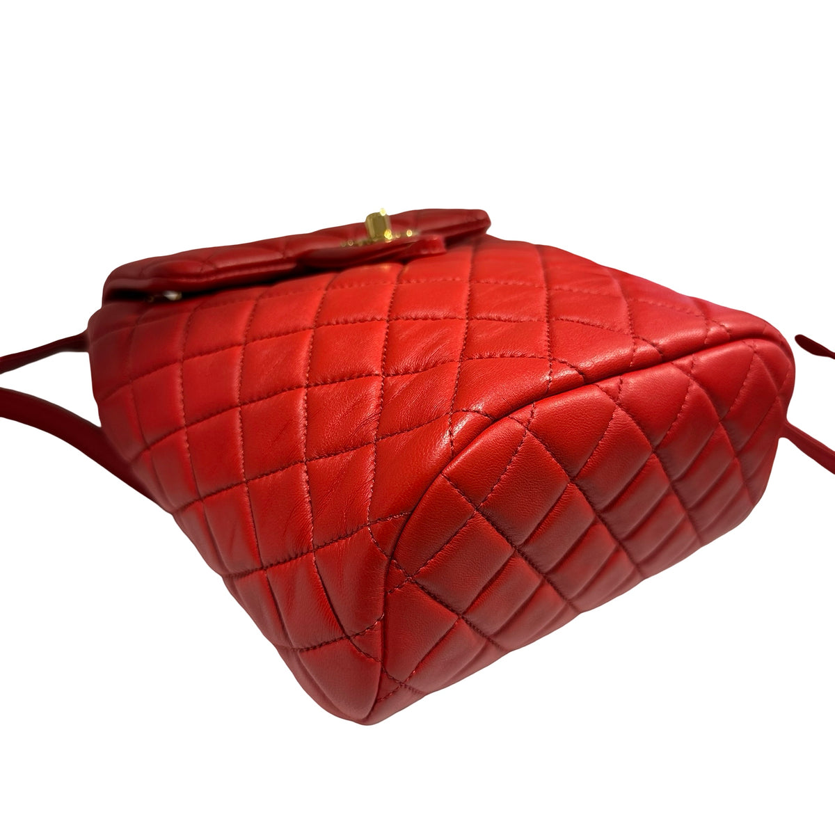 Used CHANEL Lambskin Urban Spirit Backpack Backpack Red