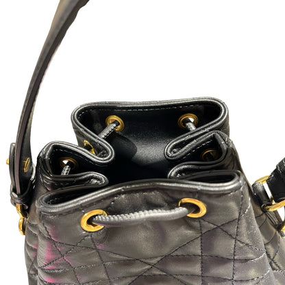 Used DIOR Caro Bucket Bag Black GHW