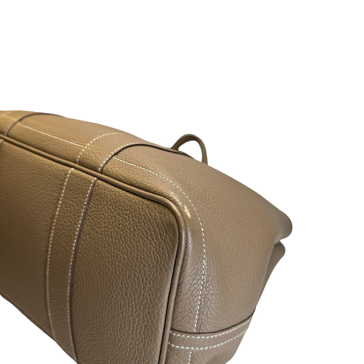 Used HERMES Negonda Leather Garden Party Tote Bag Etoupe