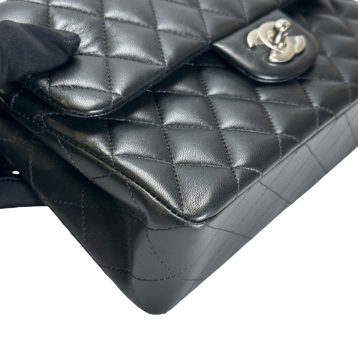 Used CHANEL Lambskin CF Crossbody Bag Black PHW