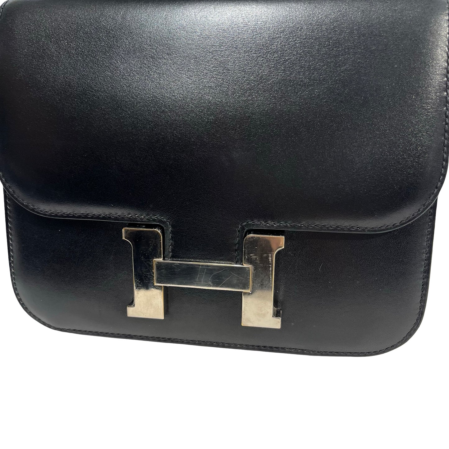 Used HERMES Solid color Constance Shoulder Bag Black