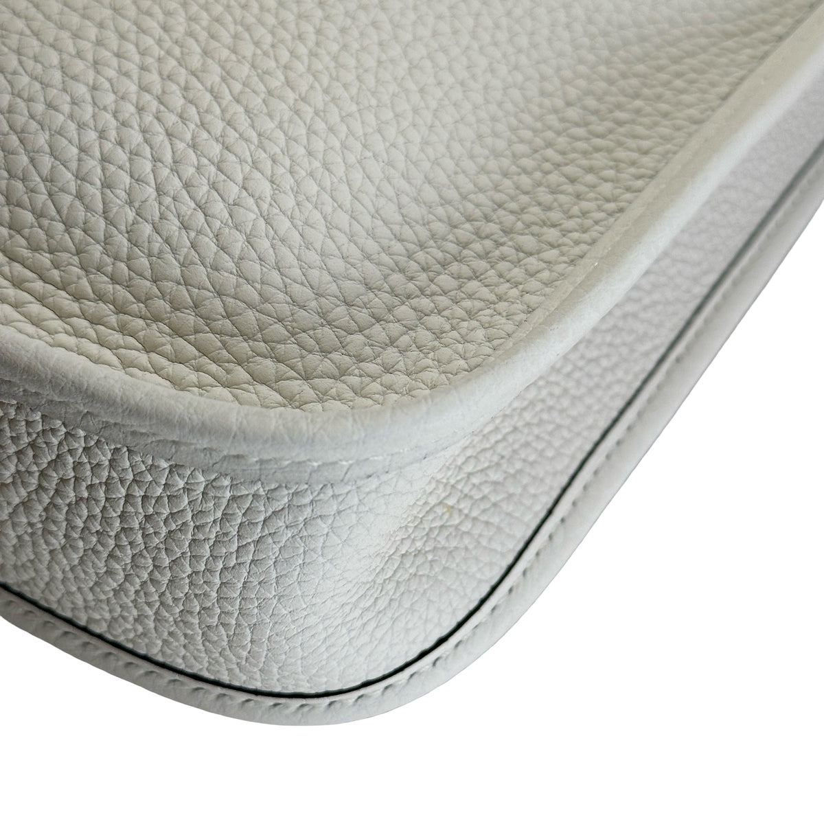Used HERMES Clemence Evelyne Crossbody Bag White