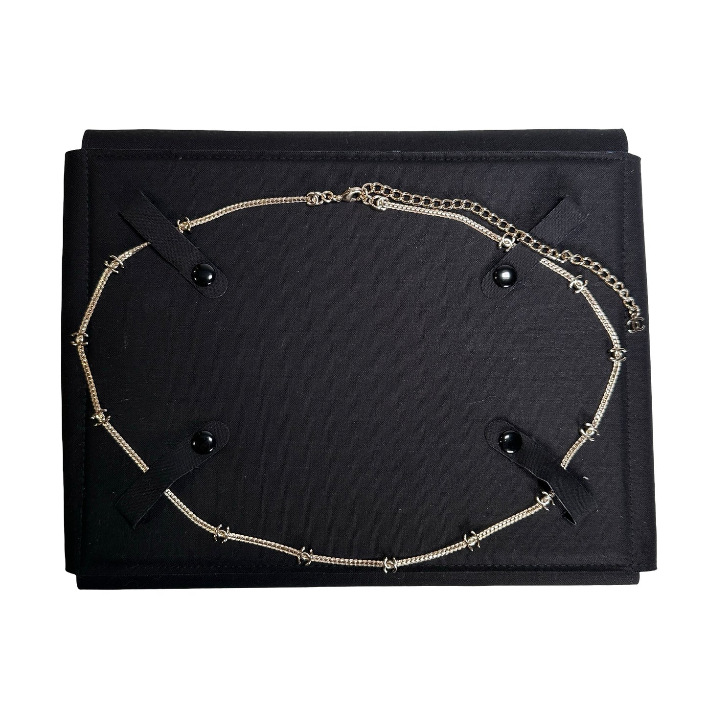 Used CHANEL 14 logo CC Logo Chain Necklace Gold