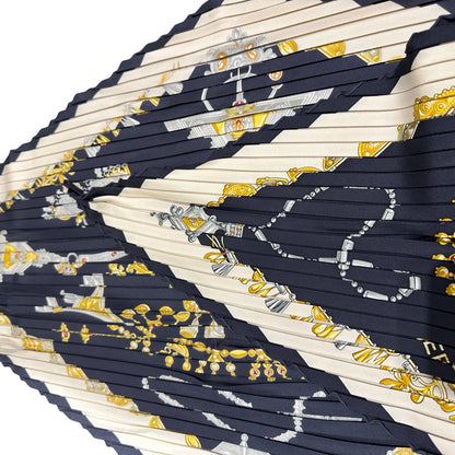 New Hermès  Scarf White Yellow Navy Blue