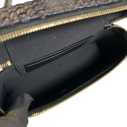 Used CHANEL Tweed Tweed Classic vanity case Vanity case Black Silver