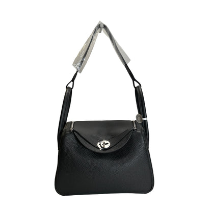 Brand New HERMES Leather Lindy 26 Handbag Black PHW