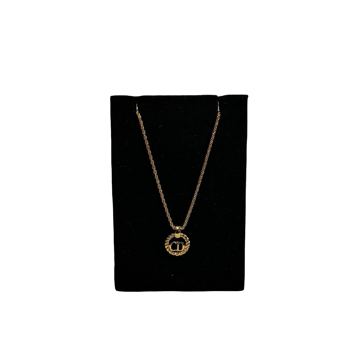 Used DIOR CD Necklace Necklace Gold