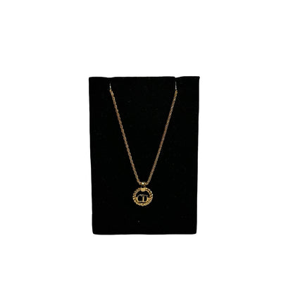 Used DIOR CD Necklace Necklace Gold