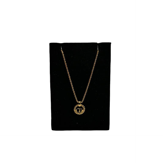 Used DIOR CD Necklace Necklace Gold