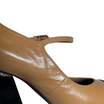 Used Chanel Shiny Lambskin Heels GHW Yellow