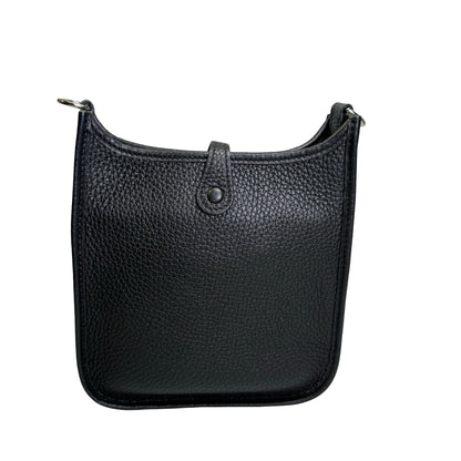 Used HERMES Clemence Evelyne Crossbody Bag Black