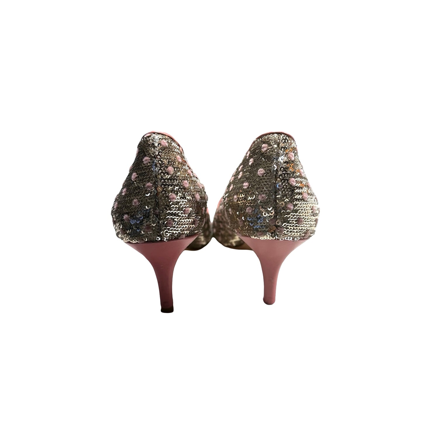 Used Valentino Heels Heels Silver Gray Pink
