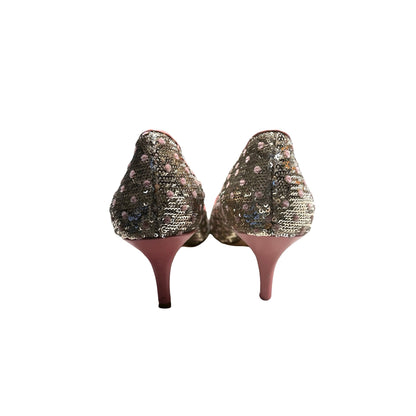 Used Valentino Heels Heels Silver Gray Pink