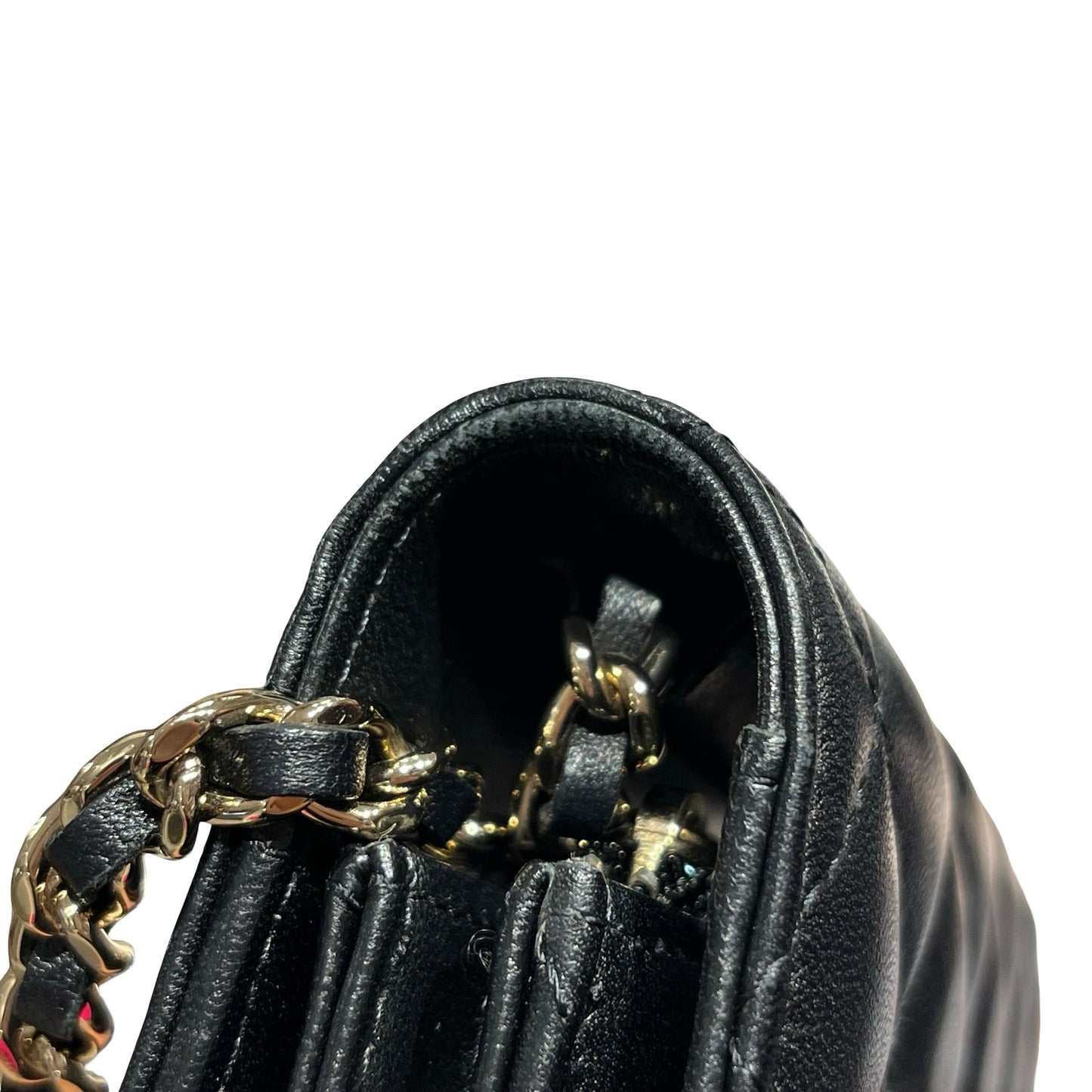 Used CHANEL Camellia WOC Wallet on Chain Black GHW