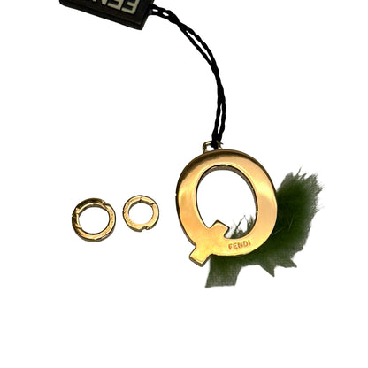 Used FENDI Alphabet Bag Charm Bag charm Gold Green