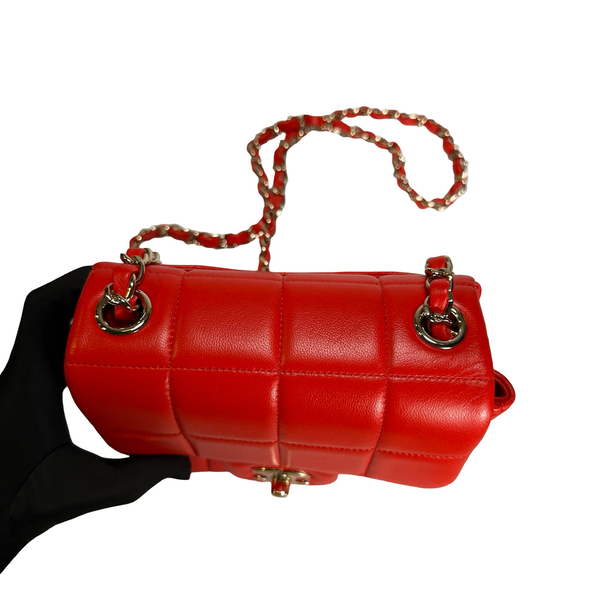 Used CHANEL Mini Flap 17cm Cross body bag Red PHW