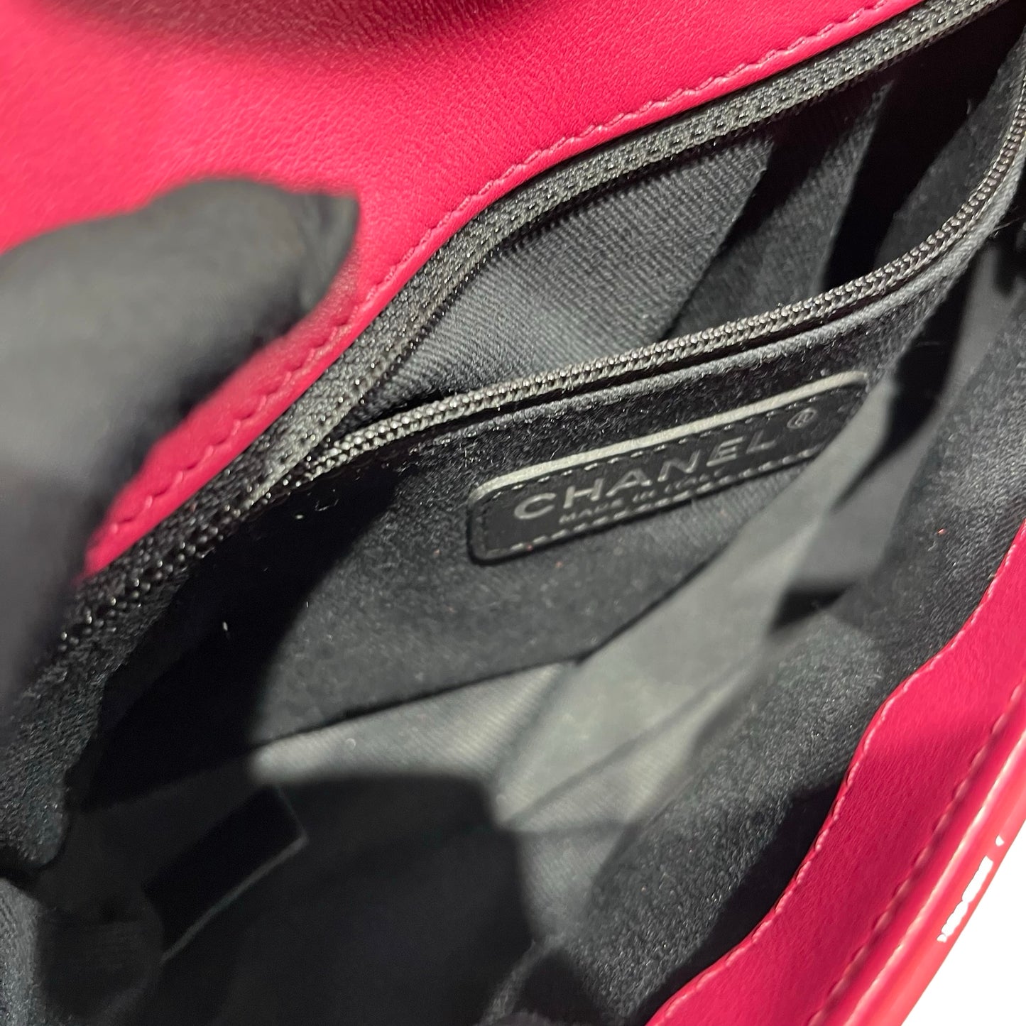 Used Chanel Patent Leather Flap Shoulder Bag PHW Pink
