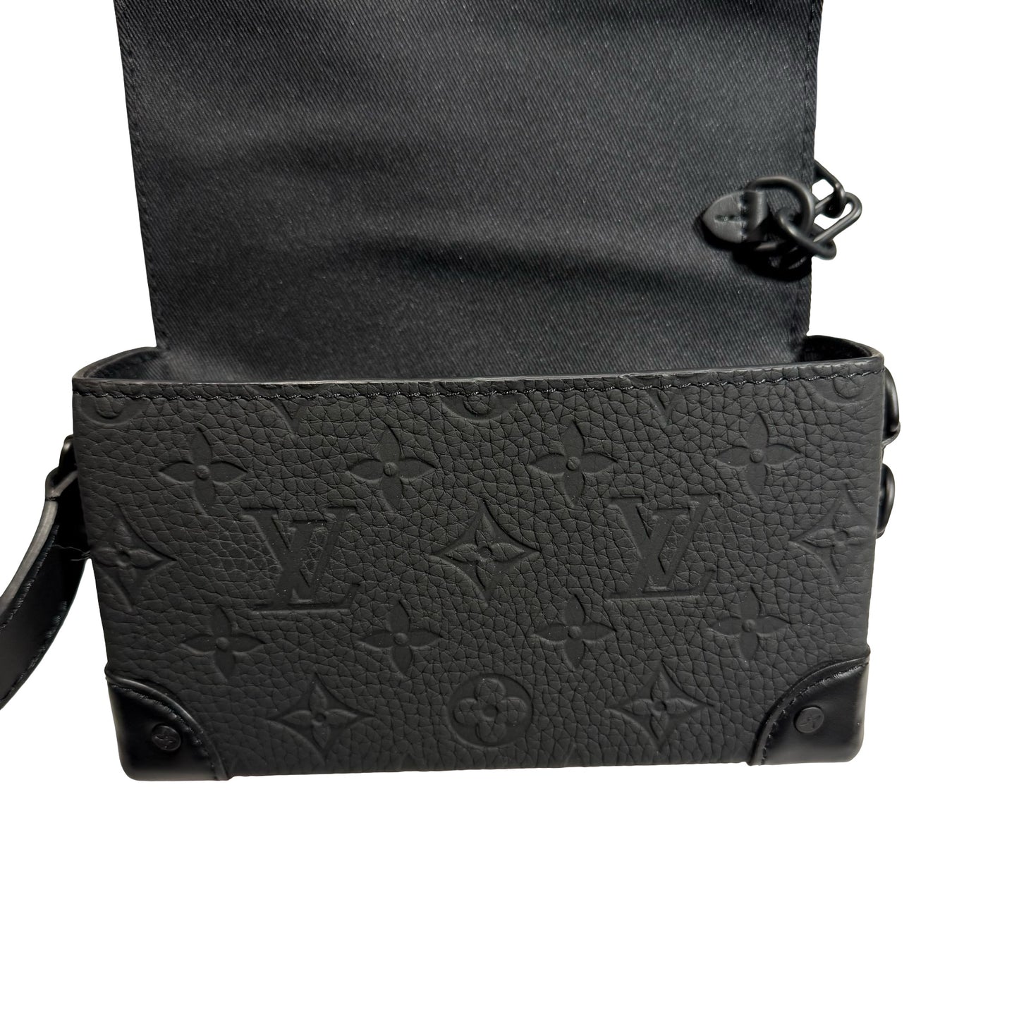 Used LOUIS VUITTON Taurillon Leather Steamer Wearable Wallet Cross Body Bag Black