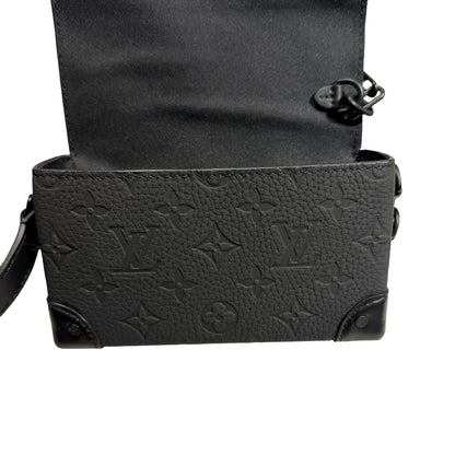 Used LOUIS VUITTON Taurillon Leather Steamer Wearable Wallet Cross Body Bag Black