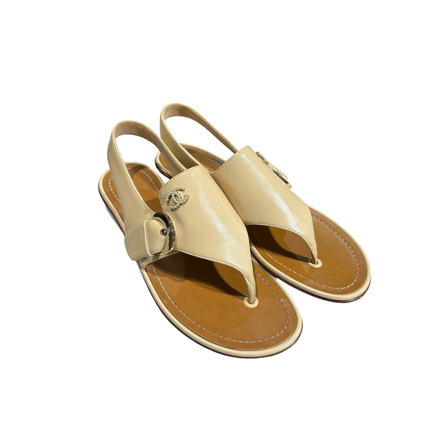 Used CHANEL Sandals Beige Sandals Beige