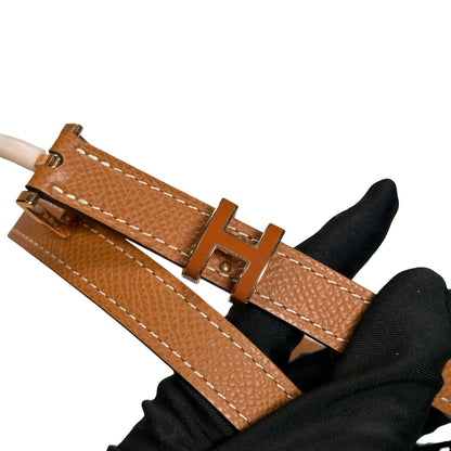 Used HERMES Epsom leather Pop H 15 belt Belt Brown GHW
