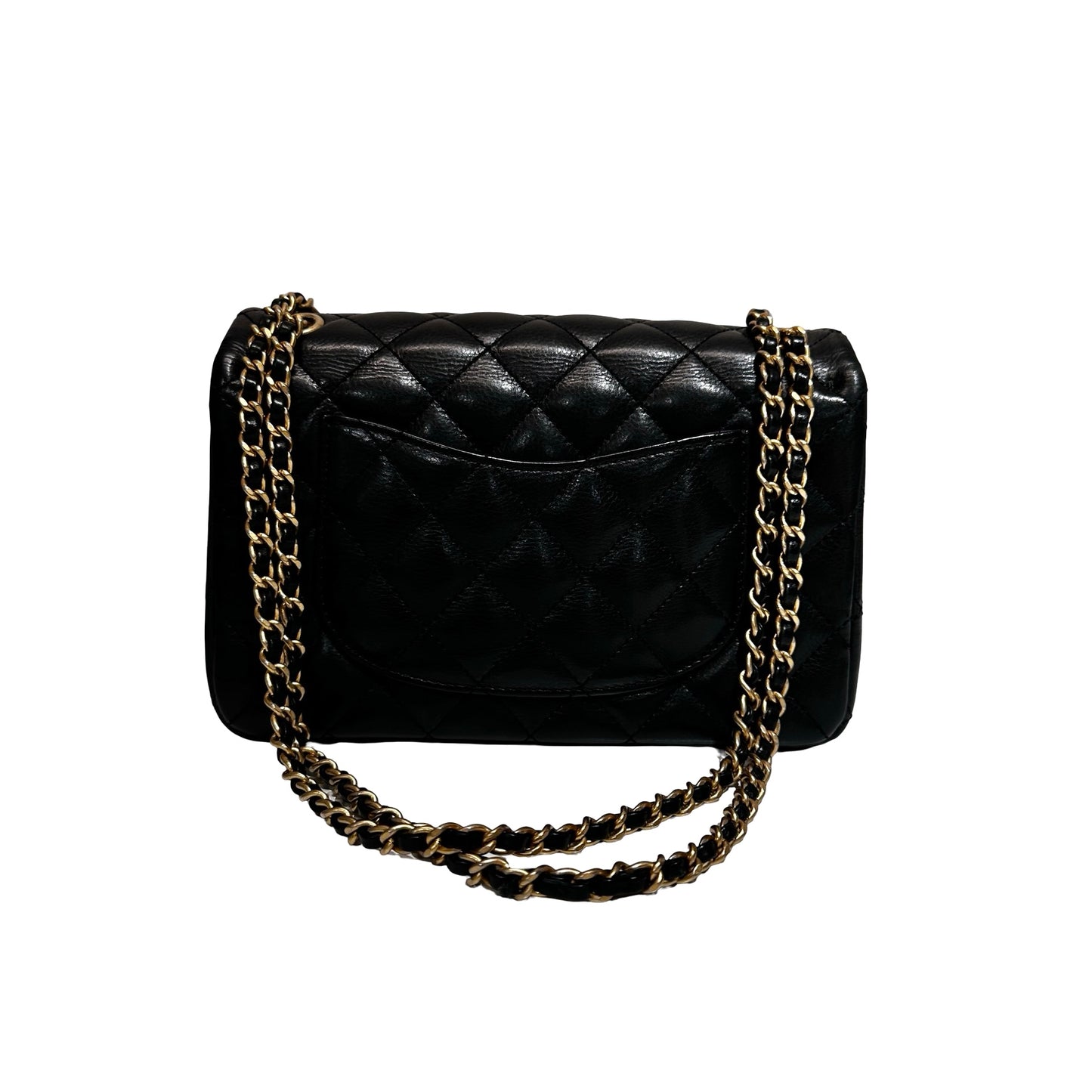 Used Chanel Rock The Corner Mini Flap Shoulder Bag Black GHW