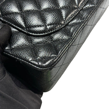 Used CHANEL Caviar Quilted CF23 Chain Shoulder Bag Black Gold