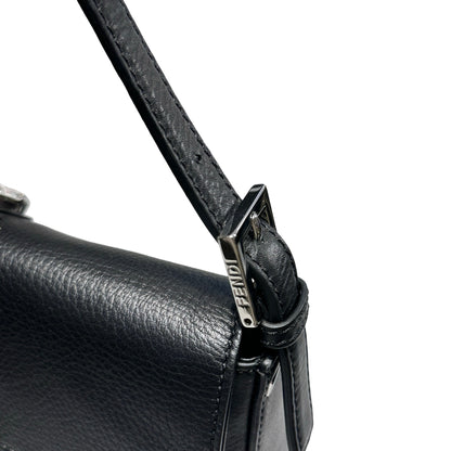 Used FENDI Crystal Shoulder Bag Black PHW