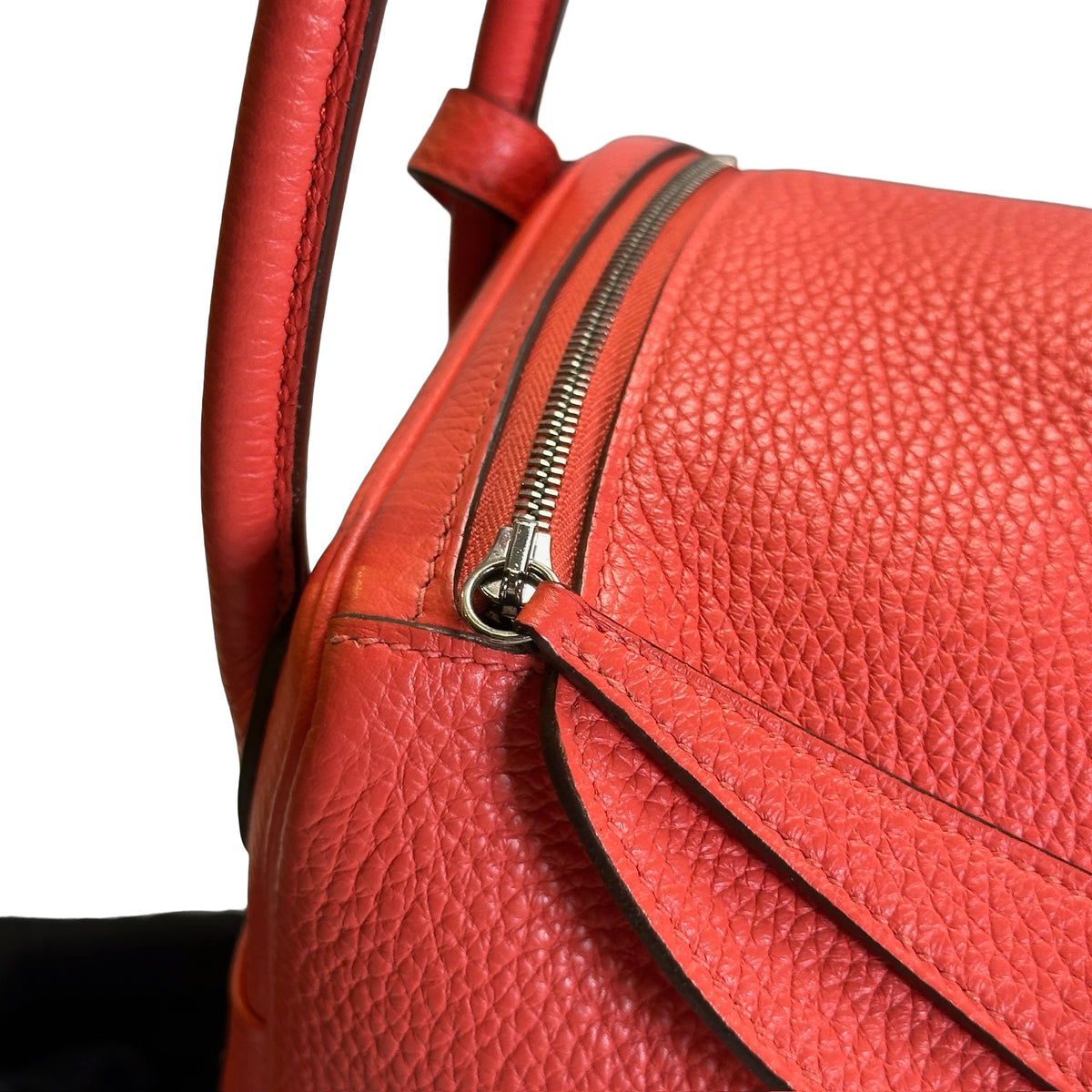 Used HERMES Clemence Lindy Handbag Pink