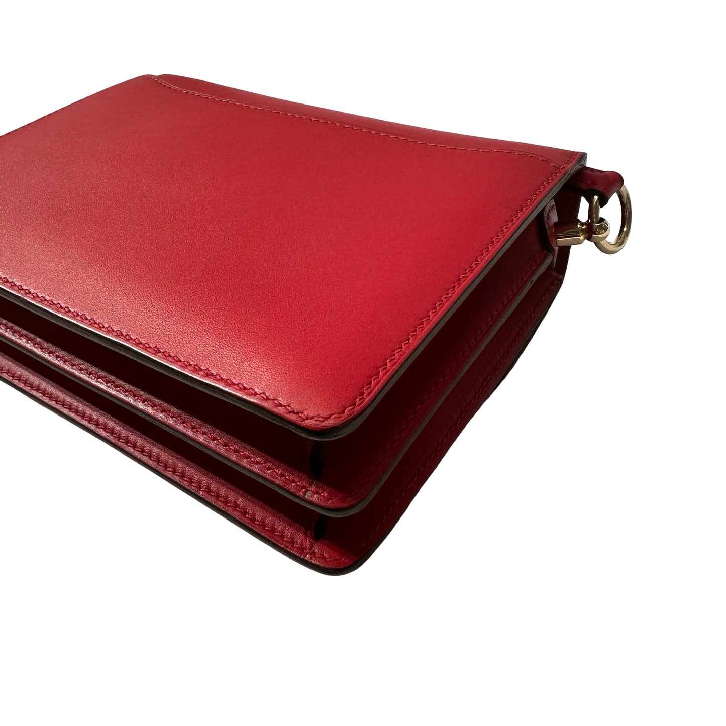 Used HERMÈS Allegro Calfskin MINI ROULIS Shoulder Bag 5X Rouge Piment GHW