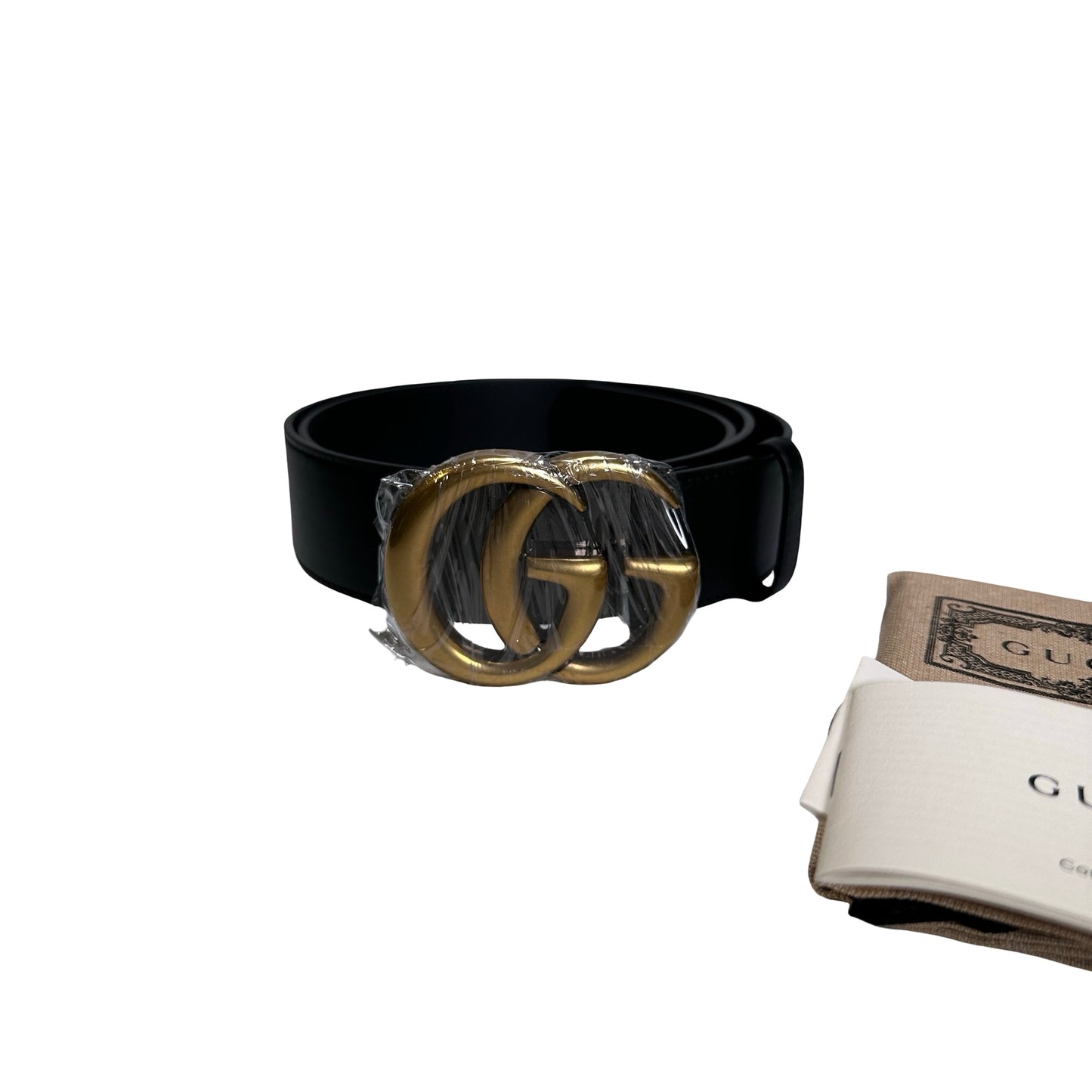 Brand New GUCCI Leather GG Marmont Belt Black GHW