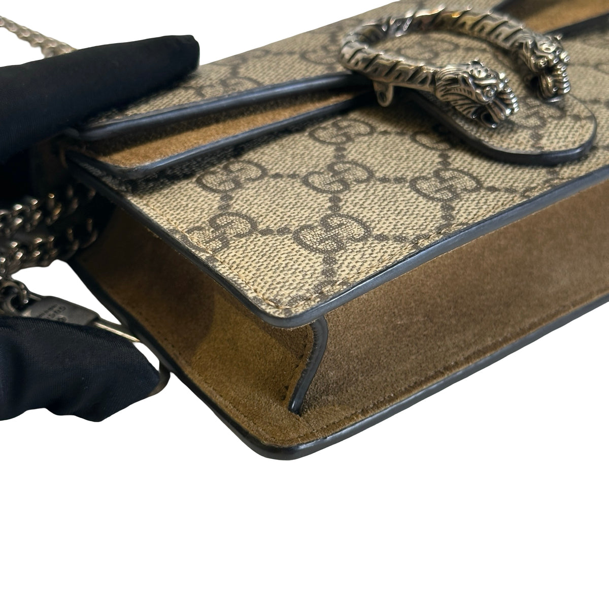 Used GUCCI GG Supreme Dionysus Chain Shoulder Bag Beige Ebony Taupe