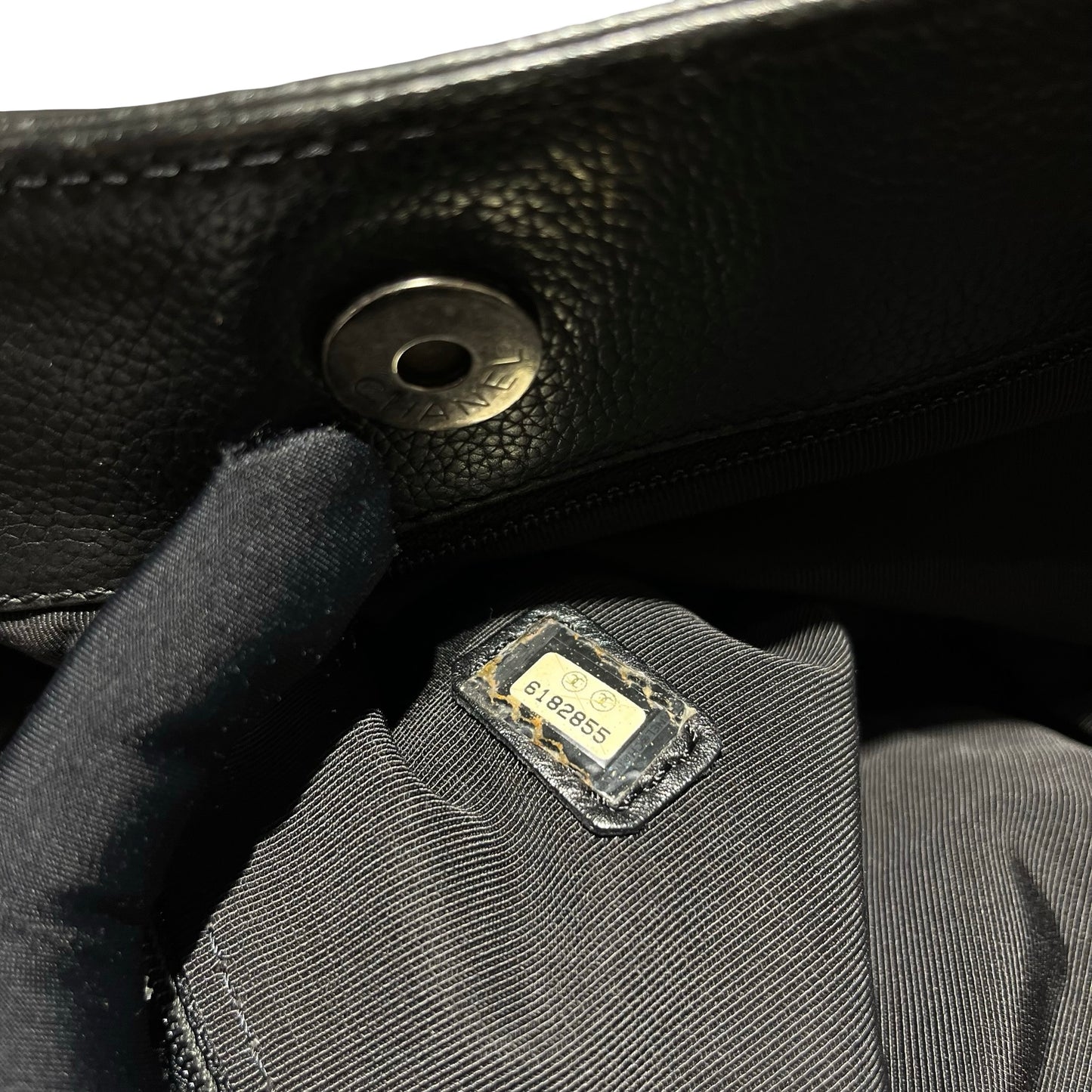 Used CHANEL Calfskin Leather Executive Tote Bag Black PHW