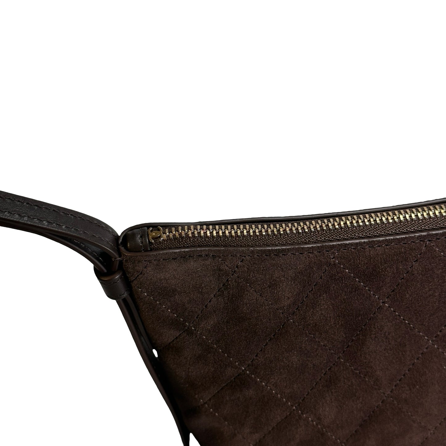 Brand New CHANEL Quilted Suede Quilted Suede Shoulder Bag Shoulder Bag Brown GHW