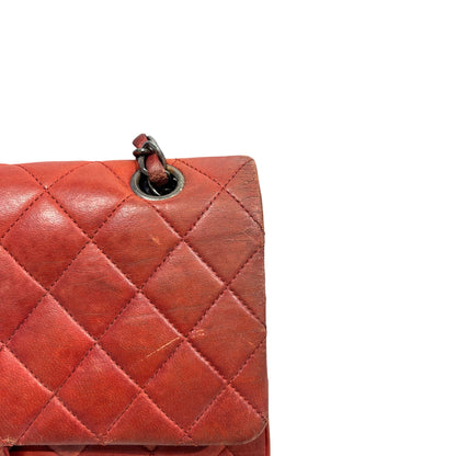 Used CHANEL Quilted Classic Flap Chain Shoulder Bag Red