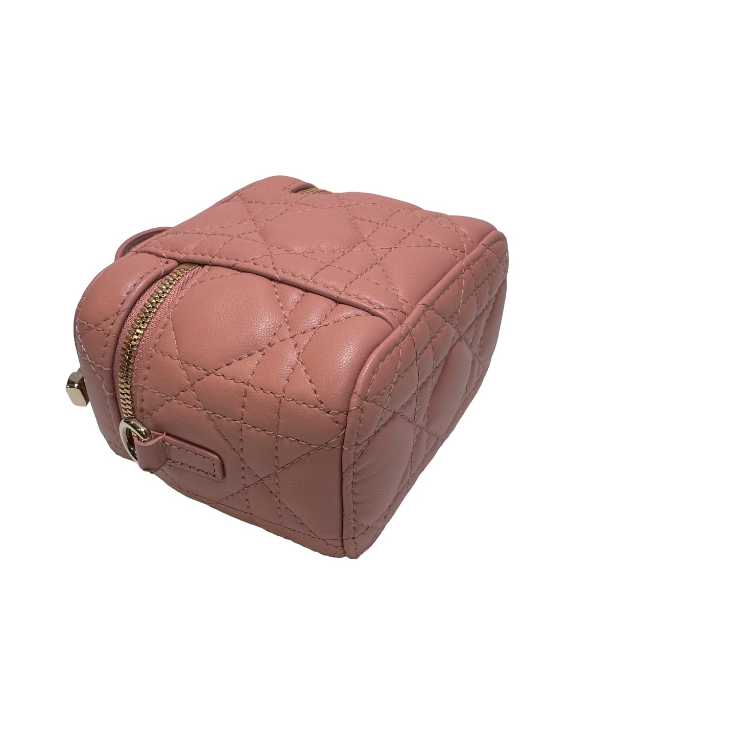 Used DIOR Lambskin Leather Vanity bag Vanity case Pink