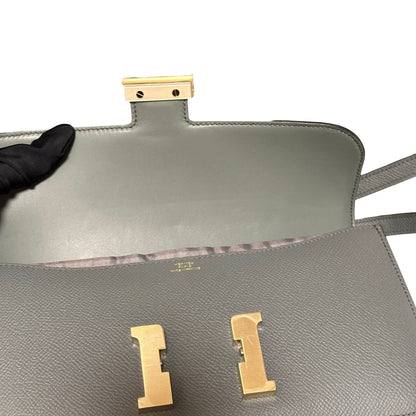 Used HERMES Epsom Constance Elan Shoulder Bag Grey