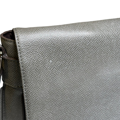 Used LOUIS VUITTON Calfskin Roman Messenger Bag Grey PHW