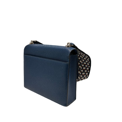 Used HERMES Chevre Mini Verrou Crossbody Bag 73 Bleu Salhir PHW