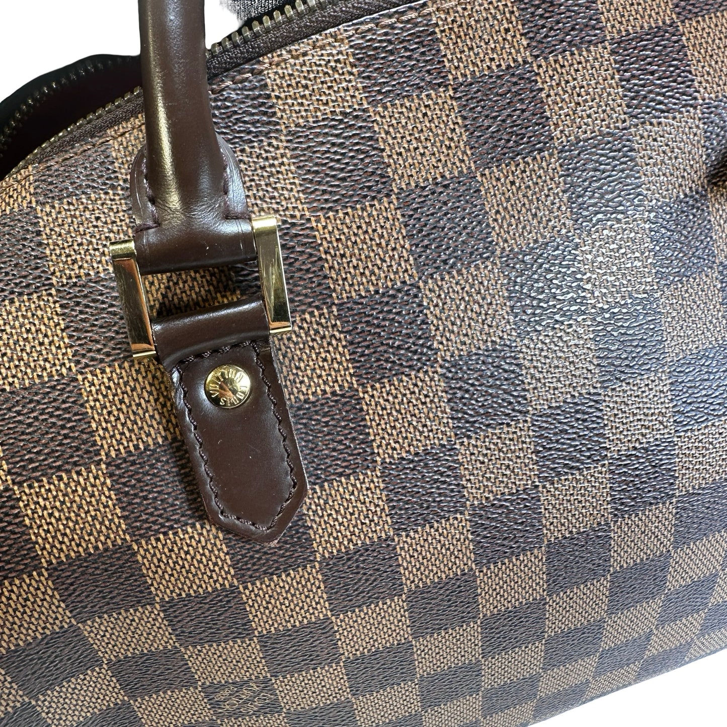 Used LOUIS VUITTON Damier Ebene Triana Handbag Brown GHW