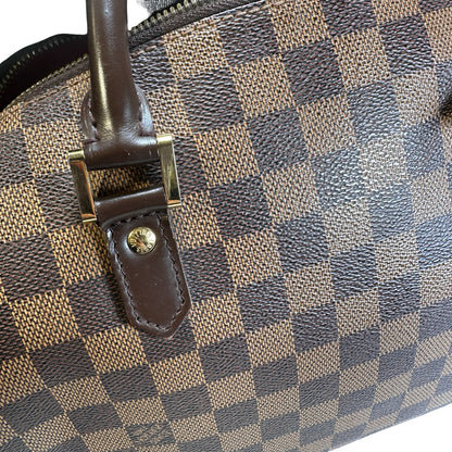 Used LOUIS VUITTON Damier Ebene Triana Handbag Brown GHW
