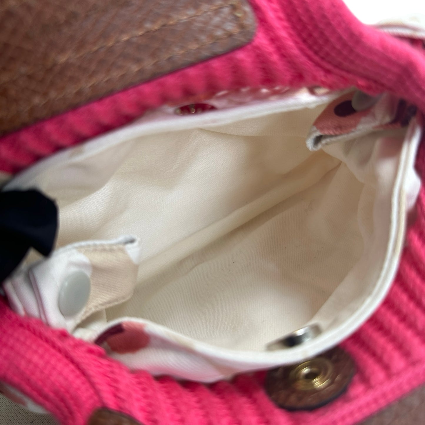 Used LONGCHAMP Netting Le Pliage Filet Cross body bag Pink Brown